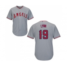 Men's Los Angeles Angels of Anaheim #19 Fred Lynn Replica Grey Road Cool Base Baseball Jersey