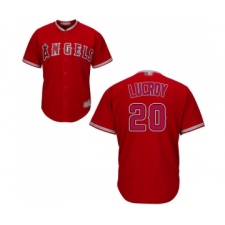 Youth Los Angeles Angels of Anaheim #20 Jonathan Lucroy Replica Red Alternate Cool Base Baseball Jersey