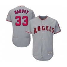 Men's Los Angeles Angels of Anaheim #33 Matt Harvey Grey Road Flex Base Authentic Collection Baseball Jersey