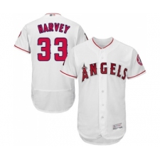 Men's Los Angeles Angels of Anaheim #33 Matt Harvey White Home Flex Base Authentic Collection Baseball Jersey