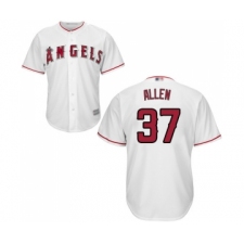 Men's Los Angeles Angels of Anaheim #37 Cody Allen Replica White Home Cool Base Baseball Jersey