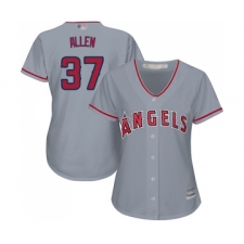 Women's Los Angeles Angels of Anaheim #37 Cody Allen Replica Grey Road Cool Base Baseball Jersey