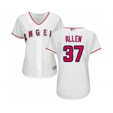 Women's Los Angeles Angels of Anaheim #37 Cody Allen Replica White Home Cool Base Baseball Jersey