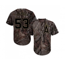 Men's Los Angeles Angels of Anaheim #53 Trevor Cahill Authentic Camo Realtree Collection Flex Base Baseball Jersey
