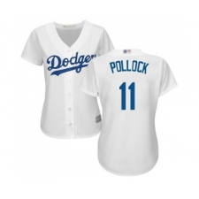 Women's Los Angeles Dodgers #11 A. J. Pollock Authentic White Home Cool Base Baseball Jersey