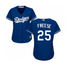 Women's Los Angeles Dodgers #25 David Freese Authentic Royal Blue Alternate Cool Base Baseball Jersey