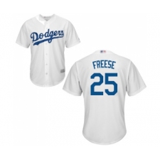 Youth Los Angeles Dodgers #25 David Freese Authentic White Home Cool Base Baseball Jersey