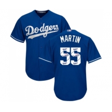 Men's Los Angeles Dodgers #55 Russell Martin Authentic Royal Blue Team Logo Fashion Cool Base Baseball Jersey