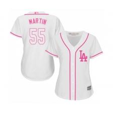 Women's Los Angeles Dodgers #55 Russell Martin Authentic White Fashion Cool Base Baseball Jersey