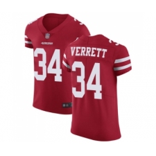 Men's San Francisco 49ers #34 Jason Verrett Red Team Color Vapor Untouchable Elite Player Football Jersey