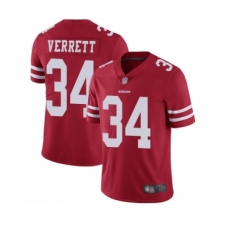 Men's San Francisco 49ers #34 Jason Verrett Red Team Color Vapor Untouchable Limited Player Football Jersey