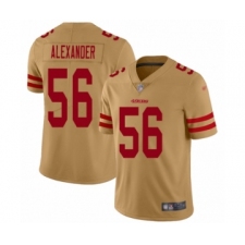 Men's San Francisco 49ers #56 Kwon Alexander Limited Gold Inverted Legend Football Jersey