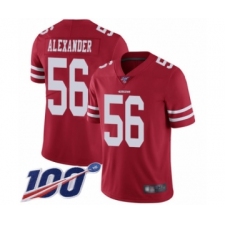 Men's San Francisco 49ers #56 Kwon Alexander Red Team Color Vapor Untouchable Limited Player 100th Season Football Jersey