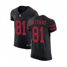 Men's San Francisco 49ers #81 Jordan Matthews Black Alternate Vapor Untouchable Elite Player Football Jersey
