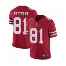 Men's San Francisco 49ers #81 Jordan Matthews Red Team Color Vapor Untouchable Limited Player Football Jersey