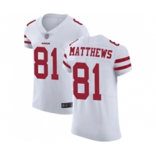 Men's San Francisco 49ers #81 Jordan Matthews White Vapor Untouchable Elite Player Football Jersey