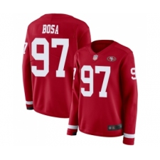 Women's San Francisco 49ers #97 Nick Bosa Limited Red Therma Long Sleeve Football Jersey