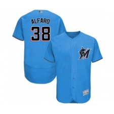 Men's Miami Marlins #38 Jorge Alfaro Blue Alternate Flex Base Authentic Collection Baseball Jersey