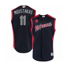 Youth Milwaukee Brewers #11 Mike Moustakas Authentic Navy Blue National League 2019 Baseball All-Star Jersey