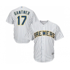 Men's Milwaukee Brewers #17 Jim Gantner Replica White Home Cool Base Baseball Jersey