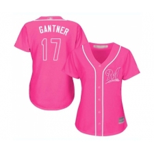 Women's Milwaukee Brewers #17 Jim Gantner Replica Pink Fashion Cool Base Baseball Jersey