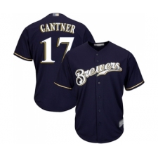 Youth Milwaukee Brewers #17 Jim Gantner Replica Navy Blue Alternate Cool Base Baseball Jersey