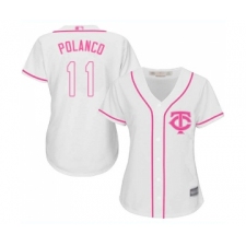 Women's Minnesota Twins #11 Jorge Polanco Replica White Fashion Cool Base Baseball Jersey
