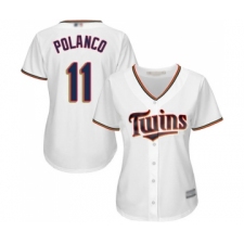 Women's Minnesota Twins #11 Jorge Polanco Replica White Home Cool Base Baseball Jersey