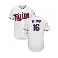 Men's Minnesota Twins #16 Jonathan Schoop White Home Flex Base Authentic Collection Baseball Jersey