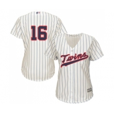 Women's Minnesota Twins #16 Jonathan Schoop Replica Cream Alternate Cool Base Baseball Jersey