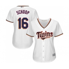 Women's Minnesota Twins #16 Jonathan Schoop Replica White Home Cool Base Baseball Jersey