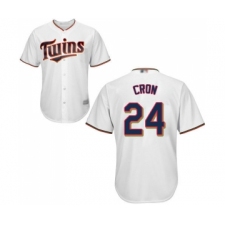 Youth Minnesota Twins #24 C. J. Cron Replica White Home Cool Base Baseball Jersey