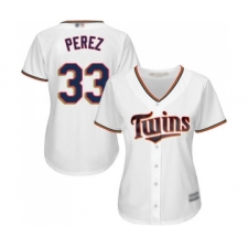 Women's Minnesota Twins #33 Martin Perez Replica White Home Cool Base Baseball Jersey