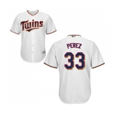 Youth Minnesota Twins #33 Martin Perez Replica White Home Cool Base Baseball Jersey
