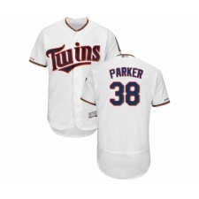 Men's Minnesota Twins #38 Blake Parker White Home Flex Base Authentic Collection Baseball Jersey
