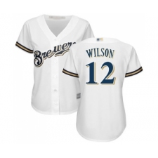 Women's Milwaukee Brewers #12 Alex Wilson Replica White Alternate Cool Base Baseball Jersey