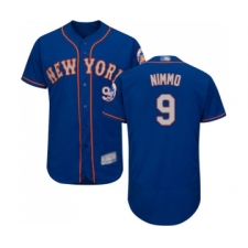 Men's New York Mets #9 Brandon Nimmo Royal Gray Alternate Flex Base Authentic Collection Baseball Jersey
