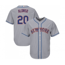 Men's New York Mets #20 Pete Alonso Replica Grey Road Cool Base Baseball Jersey