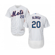 Men's New York Mets #20 Pete Alonso White Home Flex Base Authentic Collection Baseball Jersey