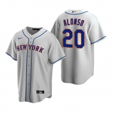 Men's Nike New York Mets #20 Pete Alonso Gray Road Stitched Baseball Jersey