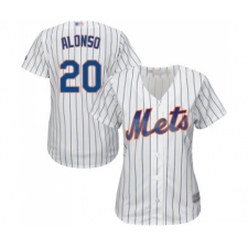Women's New York Mets #20 Pete Alonso Authentic White Home Cool Base Baseball Jersey
