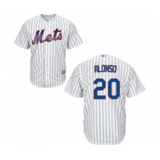 Youth New York Mets #20 Pete Alonso Authentic White Home Cool Base Baseball Jersey