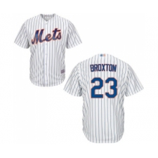 Men's New York Mets #23 Keon Broxton Replica White Home Cool Base Baseball Jersey
