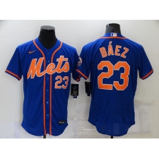 Men's Nike New York Mets #23 Keon Broxton Blue Elite Authentic Baseball Jersey