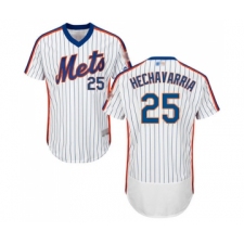 Men's New York Mets #25 Adeiny Hechavarria White Alternate Flex Base Authentic Collection Baseball Jersey