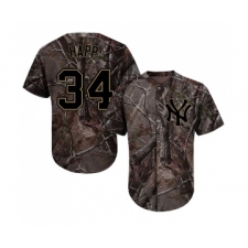 Youth New York Yankees #34 J.A. Happ Authentic Camo Realtree Collection Flex Base Baseball Jersey