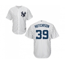 Men's New York Yankees #39 Drew Hutchison Replica White Home Baseball Jersey