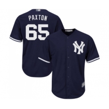 Men's New York Yankees #65 James Paxton Replica Navy Blue Alternate Baseball Jersey