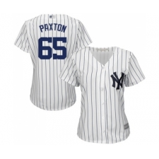 Women's New York Yankees #65 James Paxton Authentic White Home Baseball Jersey