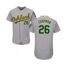 Men's Oakland Athletics #26 Matt Chapman Grey Road Flex Base Authentic Collection Baseball Jersey